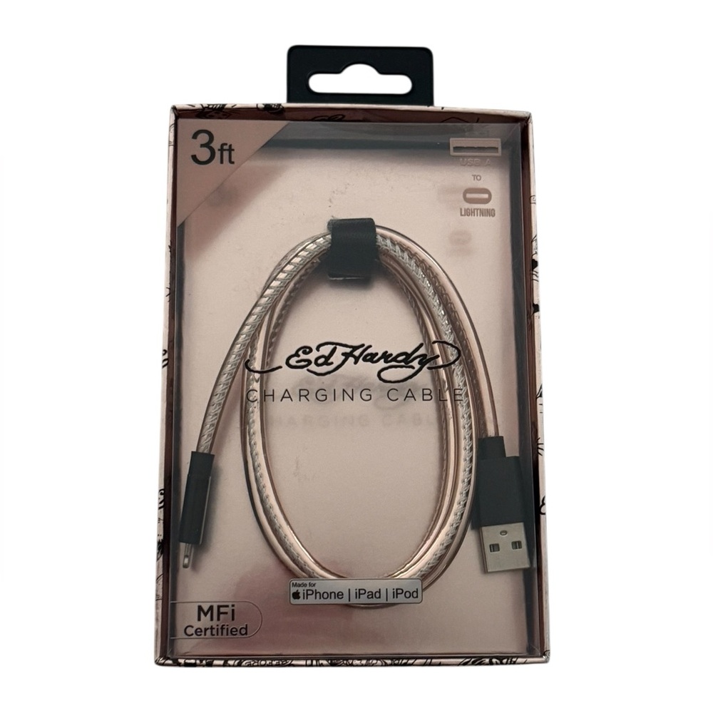 Ed Hardy Rose Gold Charging Cable - 3ft